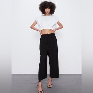 ZARA WIDE LEG FLOWY TIED PANTS